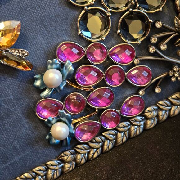 Hand Crafted Framed Jewelry Art 6.5"W x 4.5"H - Picture 4 of 6